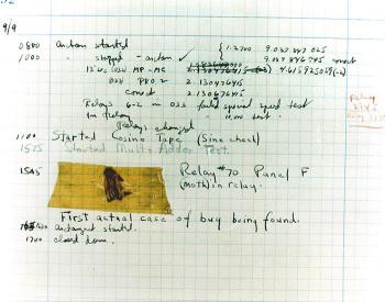 Grace Hopper számítógépes naplóbejegyzése, az elsõ számítógép bogárról